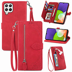 Funda de Cuero Cartera con Soporte Carcasa S06D para Samsung Galaxy A22 4G Rojo