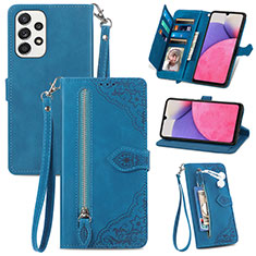 Funda de Cuero Cartera con Soporte Carcasa S06D para Samsung Galaxy A33 5G Azul