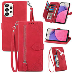 Funda de Cuero Cartera con Soporte Carcasa S06D para Samsung Galaxy A33 5G Rojo