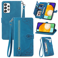 Funda de Cuero Cartera con Soporte Carcasa S06D para Samsung Galaxy A52 5G Azul