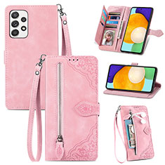 Funda de Cuero Cartera con Soporte Carcasa S06D para Samsung Galaxy A52 5G Rosa