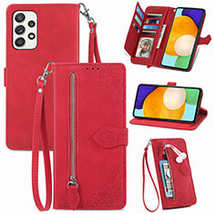 Funda de Cuero Cartera con Soporte Carcasa S06D para Samsung Galaxy A72 4G Rojo