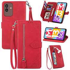 Funda de Cuero Cartera con Soporte Carcasa S06D para Samsung Galaxy M13 5G Rojo