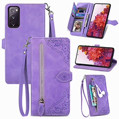 Funda de Cuero Cartera con Soporte Carcasa S06D para Samsung Galaxy S20 FE (2022) 5G Morado