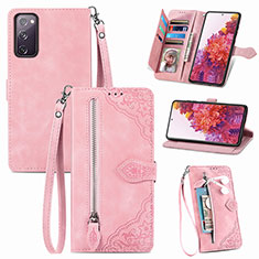 Funda de Cuero Cartera con Soporte Carcasa S06D para Samsung Galaxy S20 FE 4G Rosa