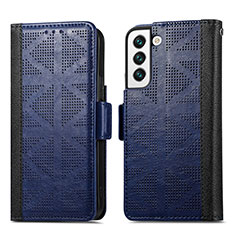 Funda de Cuero Cartera con Soporte Carcasa S06D para Samsung Galaxy S21 5G Azul