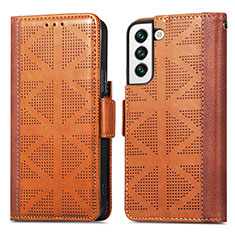 Funda de Cuero Cartera con Soporte Carcasa S06D para Samsung Galaxy S21 5G Marron