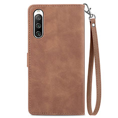 Funda de Cuero Cartera con Soporte Carcasa S06D para Sony Xperia 10 IV Marron