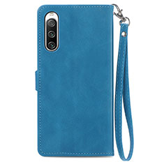 Funda de Cuero Cartera con Soporte Carcasa S06D para Sony Xperia 10 V Azul