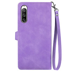 Funda de Cuero Cartera con Soporte Carcasa S06D para Sony Xperia 10 V Morado