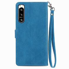 Funda de Cuero Cartera con Soporte Carcasa S06D para Sony Xperia 5 IV Azul