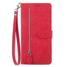 Funda de Cuero Cartera con Soporte Carcasa S06D para Vivo iQOO Z6 Lite 5G Rojo