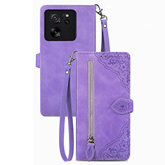 Funda de Cuero Cartera con Soporte Carcasa S06D para Xiaomi Mi 13T Pro 5G Morado