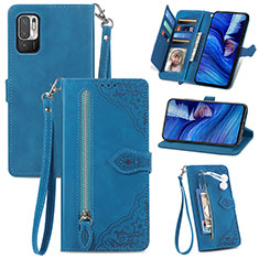 Funda de Cuero Cartera con Soporte Carcasa S06D para Xiaomi POCO M3 Pro 5G Azul