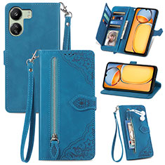 Funda de Cuero Cartera con Soporte Carcasa S06D para Xiaomi Redmi 13C Azul