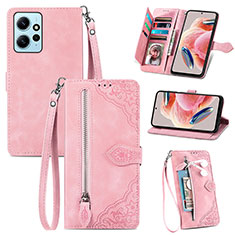 Funda de Cuero Cartera con Soporte Carcasa S06D para Xiaomi Redmi Note 12 4G Rosa