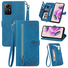 Funda de Cuero Cartera con Soporte Carcasa S06D para Xiaomi Redmi Note 12S Azul