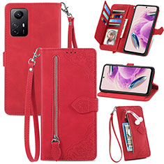 Funda de Cuero Cartera con Soporte Carcasa S06D para Xiaomi Redmi Note 12S Rojo