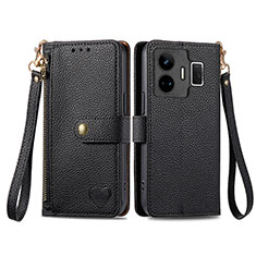 Funda de Cuero Cartera con Soporte Carcasa S07D para Realme GT3 5G Negro