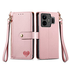 Funda de Cuero Cartera con Soporte Carcasa S07D para Realme GT3 5G Rosa