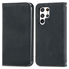 Funda de Cuero Cartera con Soporte Carcasa S07D para Samsung Galaxy S22 Ultra 5G Negro