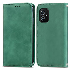 Funda de Cuero Cartera con Soporte Carcasa S08D para Asus Zenfone 8 ZS590KS Verde