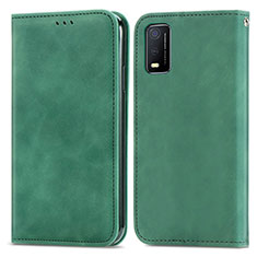 Funda de Cuero Cartera con Soporte Carcasa S08D para Vivo Y3s (2021) Verde