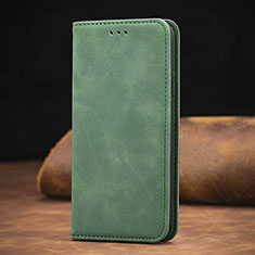 Funda de Cuero Cartera con Soporte Carcasa S08D para Xiaomi Redmi Note 10 JE 5G Verde