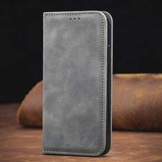 Funda de Cuero Cartera con Soporte Carcasa S08D para Xiaomi Redmi Note 10 Pro 4G Gris