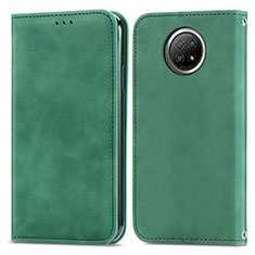 Funda de Cuero Cartera con Soporte Carcasa S08D para Xiaomi Redmi Note 9 5G Verde