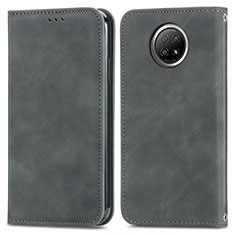 Funda de Cuero Cartera con Soporte Carcasa S08D para Xiaomi Redmi Note 9T 5G Gris