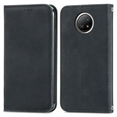 Funda de Cuero Cartera con Soporte Carcasa S08D para Xiaomi Redmi Note 9T 5G Negro