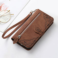 Funda de Cuero Cartera con Soporte Carcasa S09D para Huawei Enjoy 50z Marron