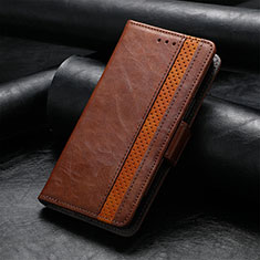 Funda de Cuero Cartera con Soporte Carcasa S10D para Nokia C32 Marron