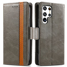 Funda de Cuero Cartera con Soporte Carcasa S10D para Samsung Galaxy S21 Ultra 5G Gris