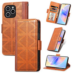 Funda de Cuero Cartera con Soporte Carcasa S11D para Huawei Honor 60 SE 5G Marron