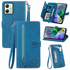 Funda de Cuero Cartera con Soporte Carcasa S14D para Motorola Moto G54 5G Azul