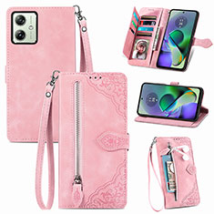 Funda de Cuero Cartera con Soporte Carcasa S14D para Motorola Moto G54 5G Rosa