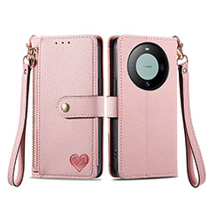 Funda de Cuero Cartera con Soporte Carcasa S15D para Huawei Mate 60 Pro+ Plus Rosa