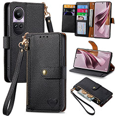 Funda de Cuero Cartera con Soporte Carcasa S15D para Oppo Reno10 5G Negro