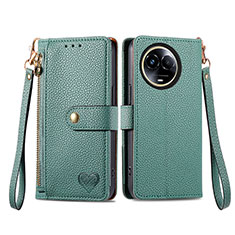 Funda de Cuero Cartera con Soporte Carcasa S15D para Realme V50s 5G Verde