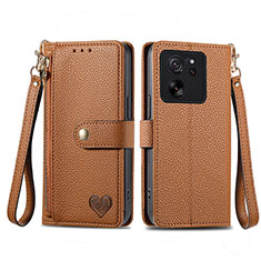 Funda de Cuero Cartera con Soporte Carcasa S15D para Xiaomi Mi 13T 5G Marron