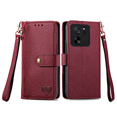 Funda de Cuero Cartera con Soporte Carcasa S15D para Xiaomi Mi 13T 5G Rojo