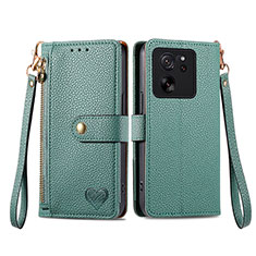 Funda de Cuero Cartera con Soporte Carcasa S15D para Xiaomi Mi 13T 5G Verde