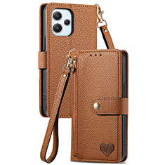 Funda de Cuero Cartera con Soporte Carcasa S15D para Xiaomi Redmi 12 4G Marron