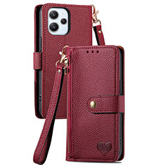 Funda de Cuero Cartera con Soporte Carcasa S15D para Xiaomi Redmi 12 4G Rojo