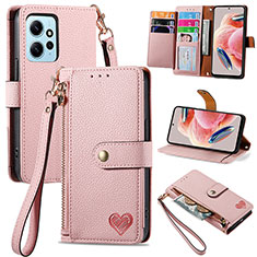 Funda de Cuero Cartera con Soporte Carcasa S15D para Xiaomi Redmi Note 12 4G Rosa