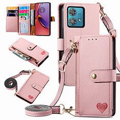 Funda de Cuero Cartera con Soporte Carcasa S16D para Motorola Moto G84 5G Rosa