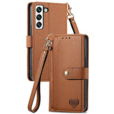 Funda de Cuero Cartera con Soporte Carcasa S16D para Samsung Galaxy S22 5G Marron