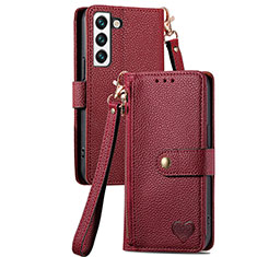 Funda de Cuero Cartera con Soporte Carcasa S16D para Samsung Galaxy S24 Plus 5G Rojo